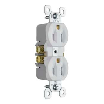 Pass & Seymour Trademaster® 15A/125V Duplex Receptacle, White (15A 125V, White)