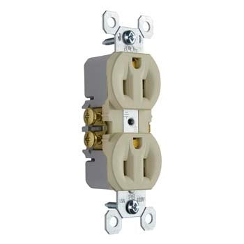 Pass & Seymour 15A/125V Trademaster® Duplex Receptacle, Ivory