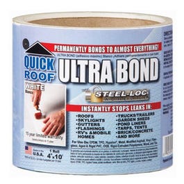 Ultra Bond Roof Repair, Self-Adhesive, White, 4-In. x 10-Ft.