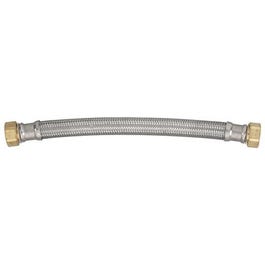 Water Heater Connector, Braided Stainless Steel, 3/4 FIP x 18-In.