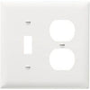 Wall Plate, 1-Toggle & 1-Duplex, Urea, White