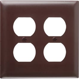 Wall Plate, 2-Duplex, Urea, Brown