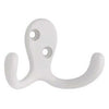 Robe Hook, Double Prong, White Zinc, 1.2 x 3.75 x 6.5-In., 2-Pk.
