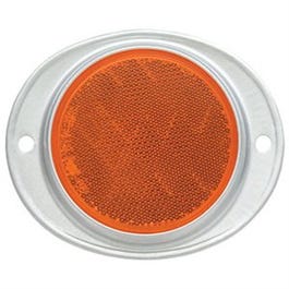 Trailer Reflector, Amber, Aluminum Housing, 3-In.