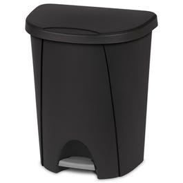 Step-On Wastebasket, Black, 6.6-Gal.