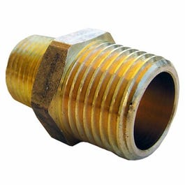 Pipe Fitting, Hex Nipple, Lead-Free Brass, 3/4 MIP x 1/2-In. MPT