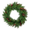 Woodland Berry Artificial Wreath, 50 LED Lights, 24-In.