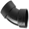 ABS/DWV 45-Degree Ell, 1/8 Bend, Hub x Hub, 4-In.