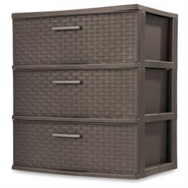 Weave Tower, 3-Drawer, Espresso, 15.825 x 21.875 x 24-In.