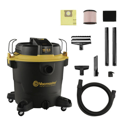 Vacmaster 16-Gallon* 6.5 Peak HP† Stainless Steel Wet/Dry Vacuum Beast Series™ VJH1612PF0202 (16 Gallon)