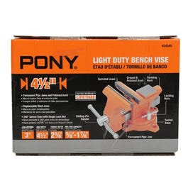 Bench Vise With Swivel Base, Light-Duty, Orange, 4.5-In.