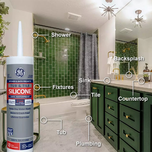 Henkel Corp GE Tub & Tile Silicone 1® Sealant (10.1OZ CARTRIDGE)