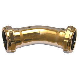 Slip Joint Elbow, 1-1/4-In., Chrome Plated Brass, 45 Degrees