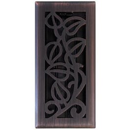 Vine Floor Register, Oil Rubbed Bronze, 4 x 10-In.