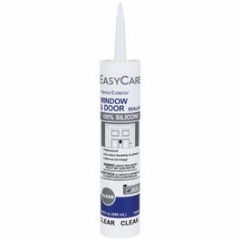 Window & Door Silicone Caulk, Clear, 9.8-oz.