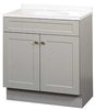 Zenna Home Shaker 2 Door Vanity Combo (Cool Gray | 24 in W, 18 in D, 35 in H | SBC24GY)