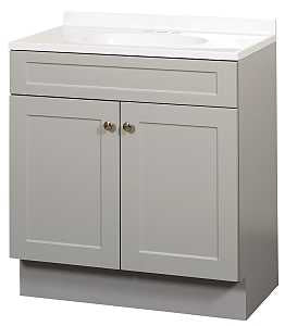 Zenna Home Shaker 2 Door Vanity Combo (Cool Gray | 24 in W, 18 in D, 35 in H | SBC24GY)