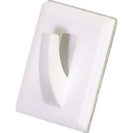 Utility Hook, Adhesive, White Plastic, 6-Pk.