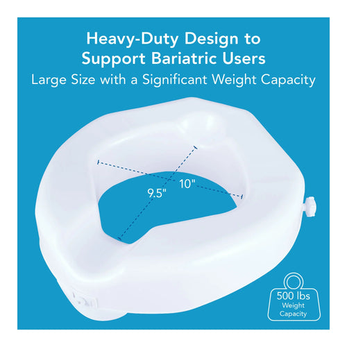 Carex Safety Lock Bariatric Raised Toilet Seat (4.25 x 14.5 x 16.63)