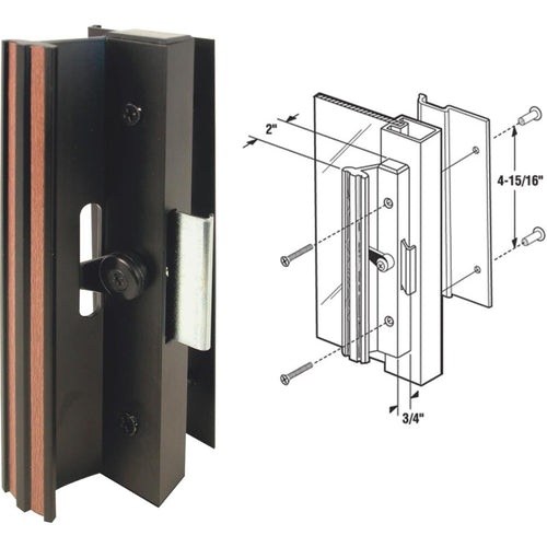 Prime-Line Black Surface Mounted Clamp Sliding Patio Door Handle Set