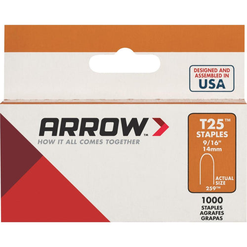 Arrow T25 Round Crown Cable Staple, 9/16 In. (1100-Pack)