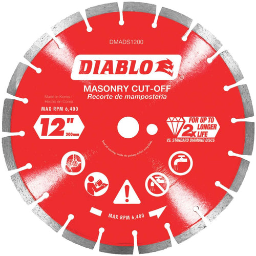 Diablo 12 In. Segmented Rim Dry/Wet Cut Diamond Blade