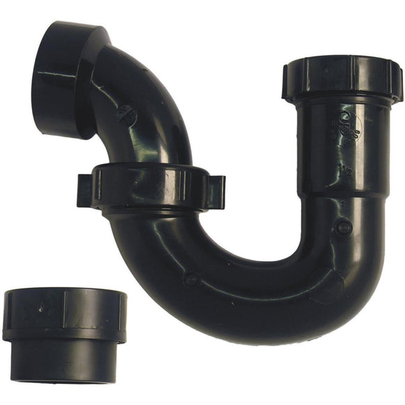 Lasco 1-1/2 In. or 1-1/4 In. x DWV Hub x FPT Black Plastic P-Trap