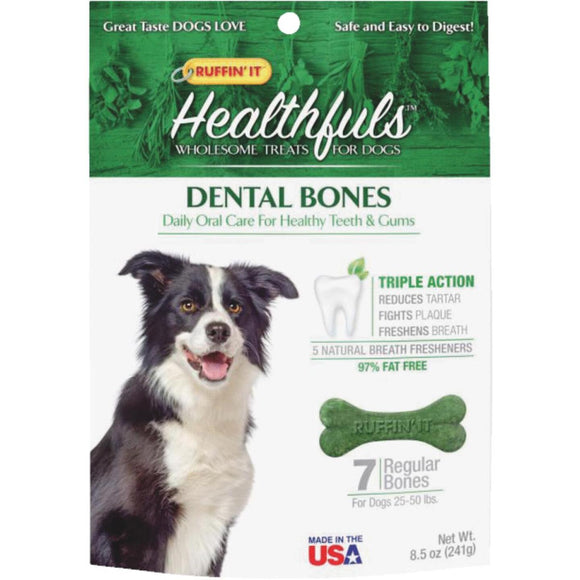 Ruffin' it Healthfuls Medium Dog Mint Flavor Dental Dog Treat (7-Pack)