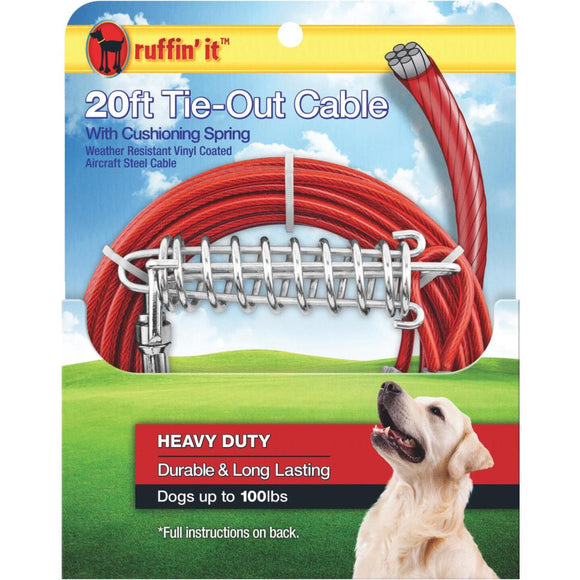 Westminster Pet Ruffin' it Heavy-Duty Large Dog Tie-Out Cable, 20 Ft.