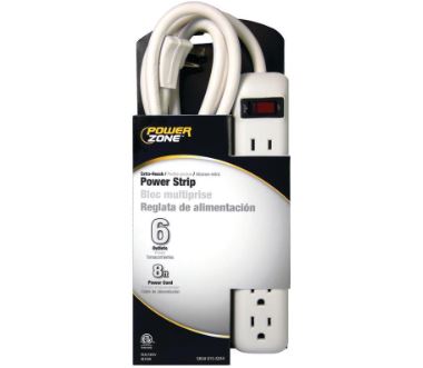 Power Zone 6-Outlet Power Strip w/8ft Cord (8ft)