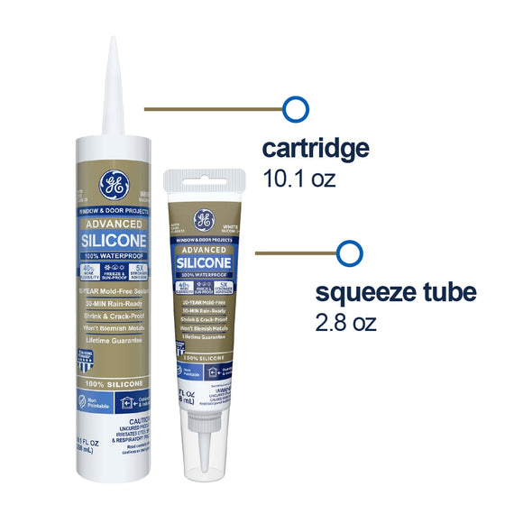 GE Sealants Advanced Silicone 2® Window & Door Sealant 10.1 Oz. Black (10.1 Oz., Black)