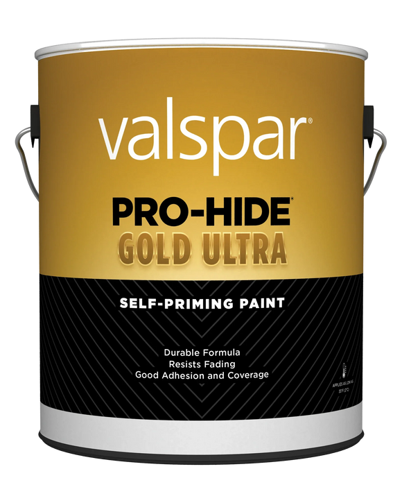 Valspar® Pro-Hide® Gold Ultra Exterior Self-Priming Paint 	Flat 1 Gallon Super One Coat White (1 Gallon, Super One Coat White)