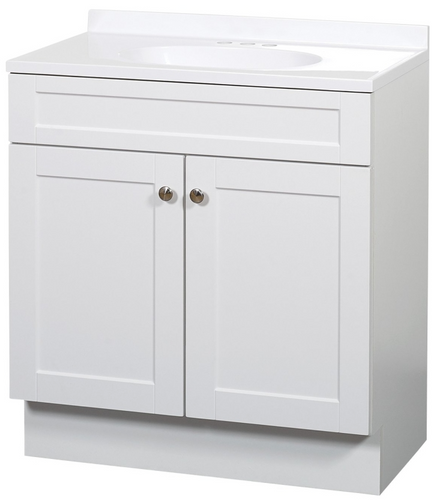 Zenna Home Shaker 2 Door Vanity Combo (Cool Gray | 24 in W, 18 in D, 35 in H | SBC24GY)