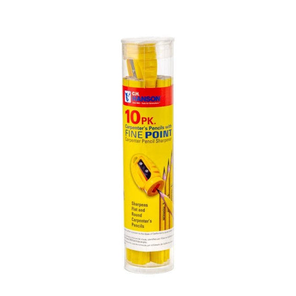 C.H. Hanson 10 Carpenter Pencils With 1 Sharpener