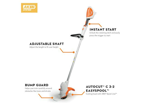 STIHL FSA 57 Lightweight Battery-Powered Trimmer (11 in. - w/ AK 20 Battery and AL 101 Charger)