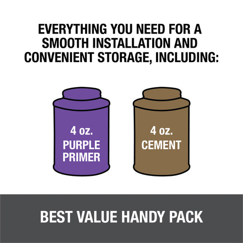 Oatey® PVC Regular Bodied Fast Set Clear Cement and Purple Primer Handy Pack (4 oz)