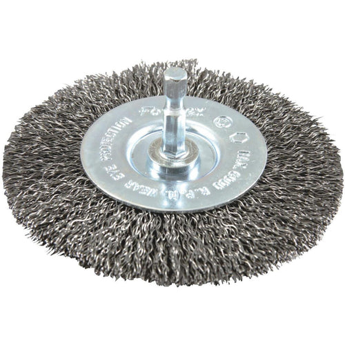 Forney 4 In. Hex Crimped, Coarse Drill-Mounted Wire Wheel