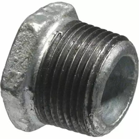 B & K Industries Galvanized Hex Bushing 150# Malleable Iron Threaded Fittings 1-1/2 x 1/2