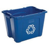 Recycling Box, Blue with White Recycle Imprint, 14-Gal.