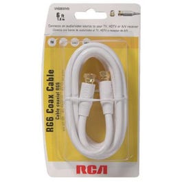 6-Ft. White RG6 Coaxial Cable With F Connectors