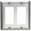 Wall Plate, 2-Gang, Stainless Steel