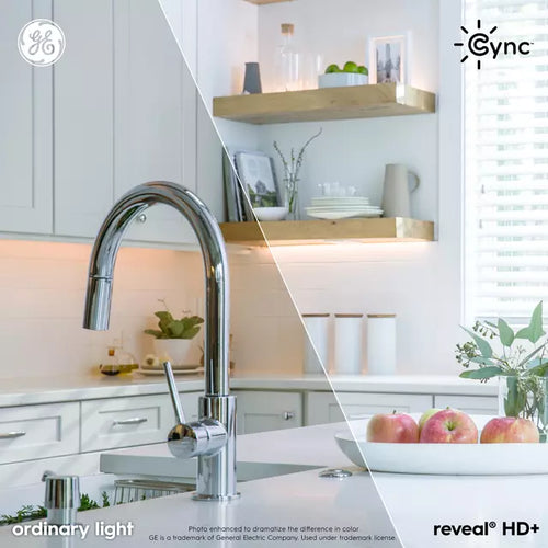 GE Cync reveal® BR30 Smart LED Light Bulb, Color Changing WiFi Light, Works with Alexa and Google Home, Indoor Floodlight