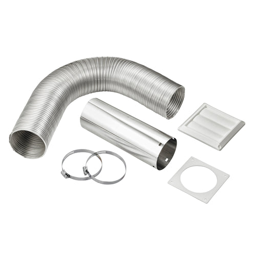Lambro 4″ x 8′ UL 2158A Semi-Rigid Transition Duct Louvered Vent Kit – Item #313WUL (Replacement # 1379W-R)