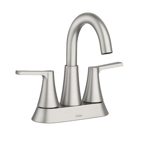 Moen Mikah Spot Resist Brushed Nickel Two-Handle High Arc Bathroom Faucet