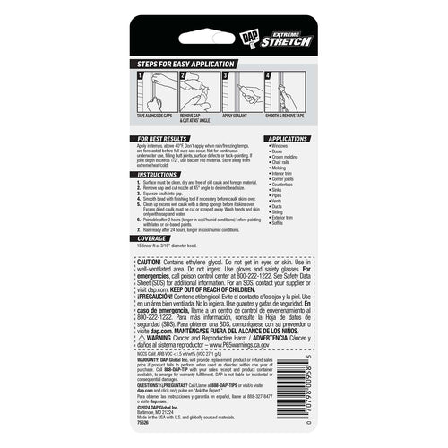 DAP EXTREME STRETCH Acrylic Urethane Premium Elastomeric Sealant White