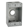 Hubbell Bell 1-Gang Weatherproof Box Four 3/4 in. Threaded Outlets Gray
