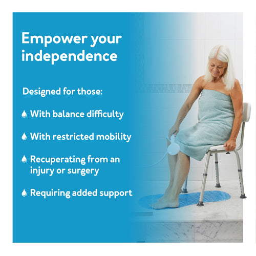 Carex Adjustable Bath & Shower Seat with Back