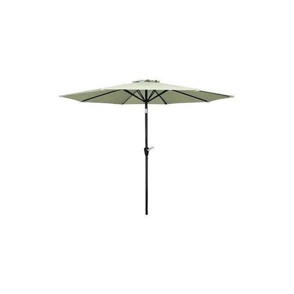 Four Seasons Courtyard 9 Ft. Steel Tilt/Crank Taupe Market Patio Umbrella - Fontana, CA