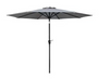 Four Seasons Courtyard 9 Ft. Steel Tilt/Crank Gray Market Patio Umbrella