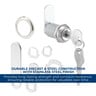 Prime-Line 13/16 in. Drawer and Cabinet Lock, Chrome Finish, Keyed Different (Single Pack)